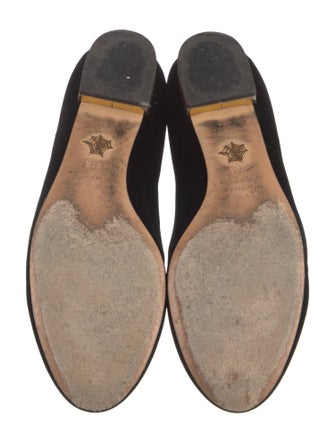 Charlotte Olympia Velvet Embroidered Accent Loafers