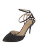 Charlotte Olympia Suede Cutout Accent D'Orsay Pumps