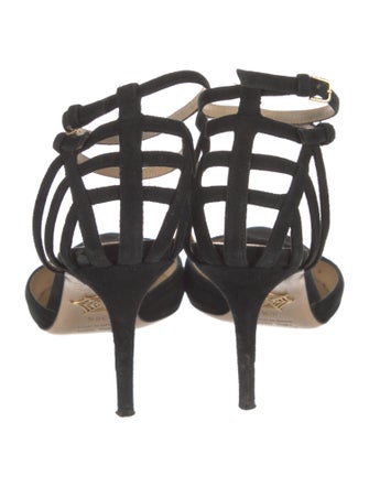 Charlotte Olympia Suede Cutout Accent D'Orsay Pumps