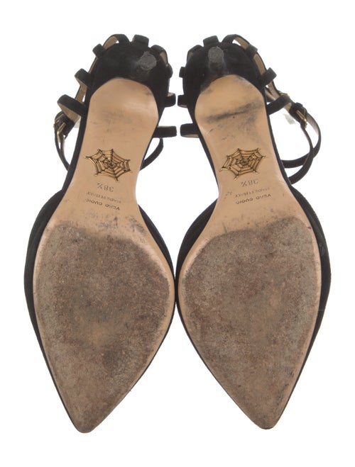 Charlotte Olympia Suede Cutout Accent D'Orsay Pumps