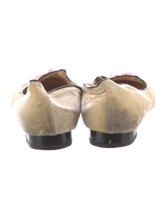 Charlotte Olympia Velvet Graphic Print Loafers