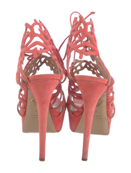 Charlotte Olympia Suede Cutout Accent Pumps