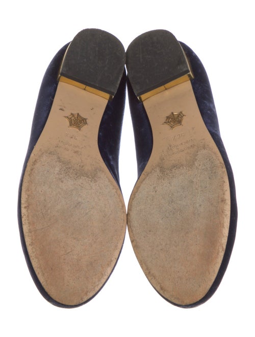 Charlotte Olympia Velvet Embroidered Accent Loafers