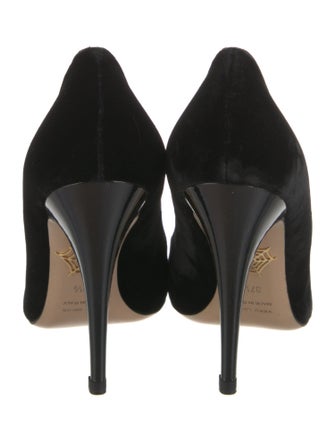 Charlotte Olympia Velvet Embroidered Accent Pumps