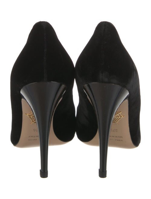 Charlotte Olympia Velvet Embroidered Accent Pumps