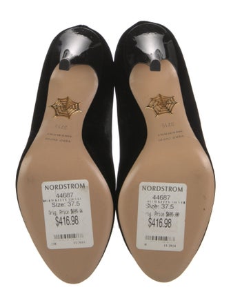 Charlotte Olympia Velvet Embroidered Accent Pumps