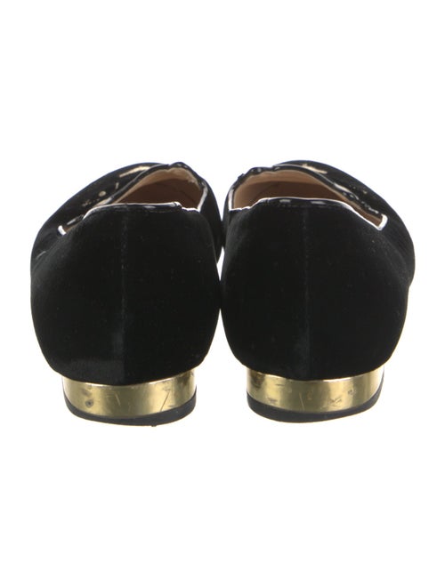 Charlotte Olympia Velvet Embroidered Accent Loafers