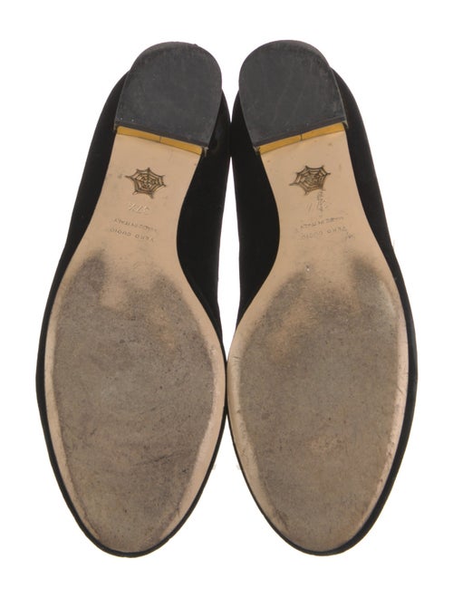 Charlotte Olympia Velvet Embroidered Accent Loafers