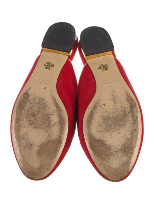 Charlotte Olympia Suede Embroidered Accent Mules