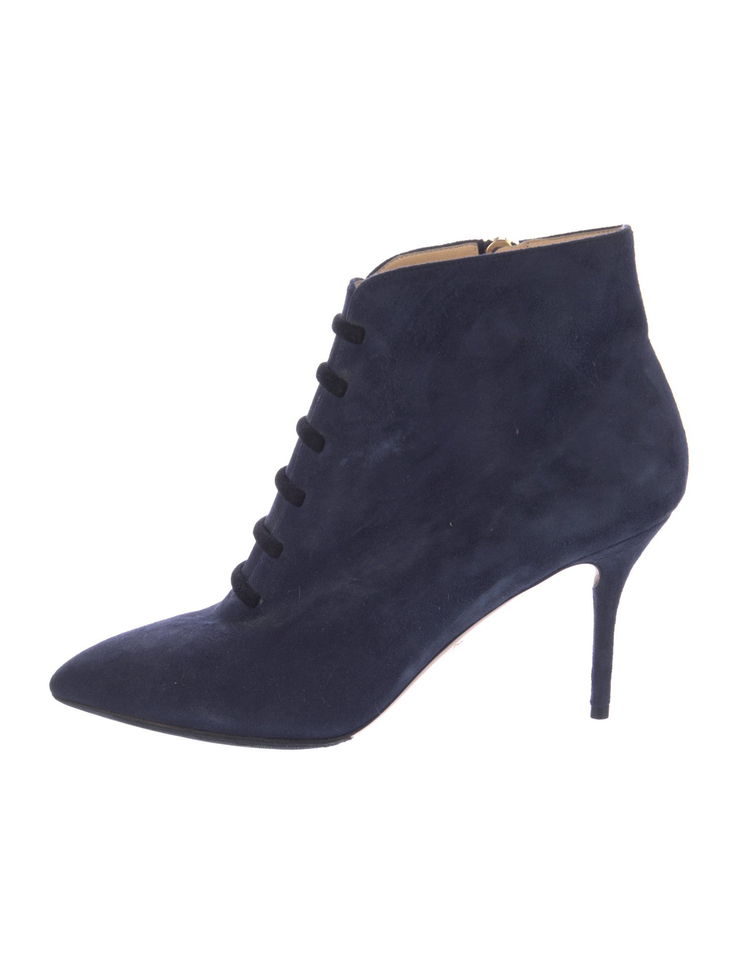 Charlotte Olympia Suede Lace-Up Boots
