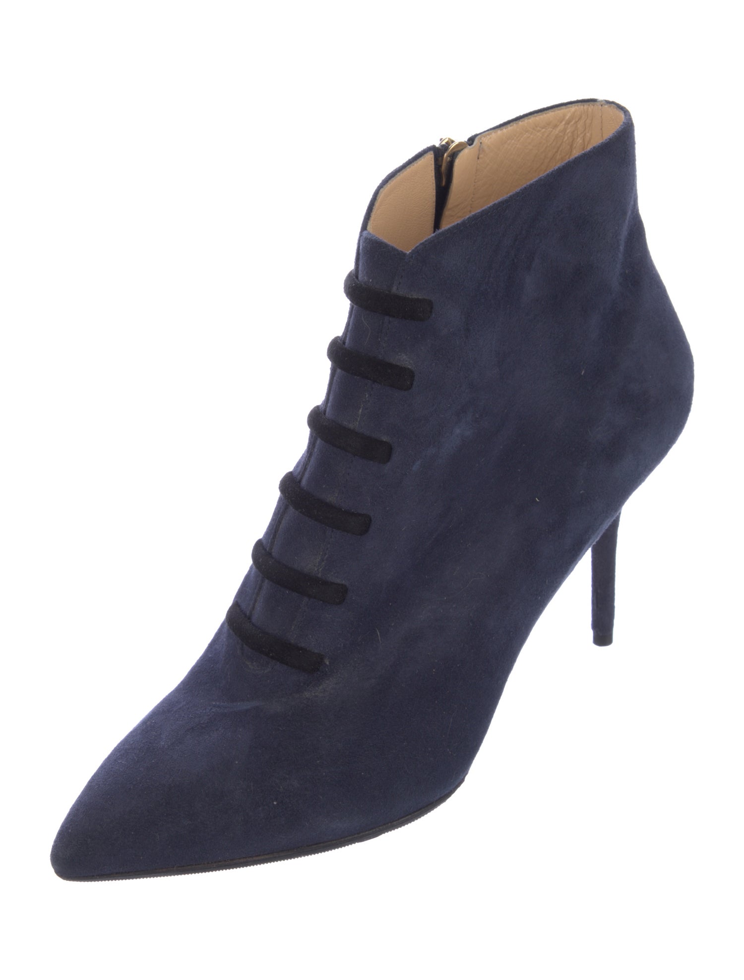 Charlotte Olympia Suede Lace-Up Boots