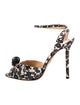 Charlotte Olympia Satin Floral Print Slingback Pumps