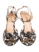 Charlotte Olympia Satin Floral Print Slingback Pumps