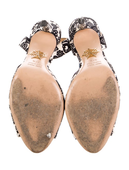 Charlotte Olympia Satin Floral Print Slingback Pumps