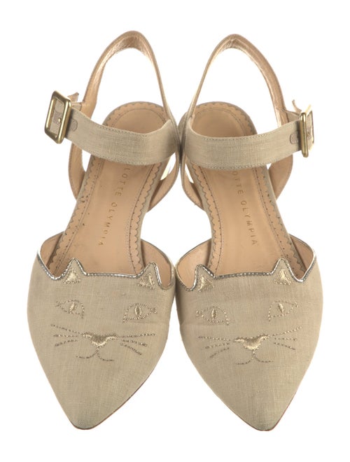 Charlotte Olympia Canvas Slingback Flats