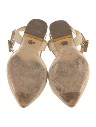 Charlotte Olympia Canvas Slingback Flats