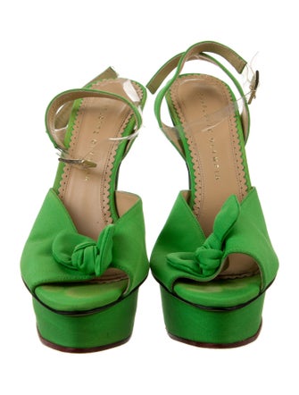 Charlotte Olympia Satin Slingback Sandals