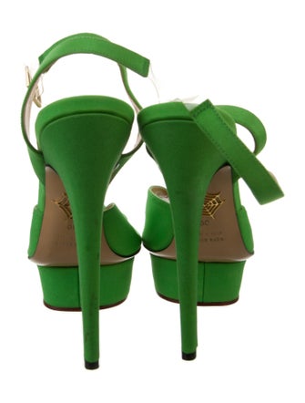 Charlotte Olympia Satin Slingback Sandals