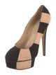Charlotte Olympia Suede Colorblock Pattern Pumps