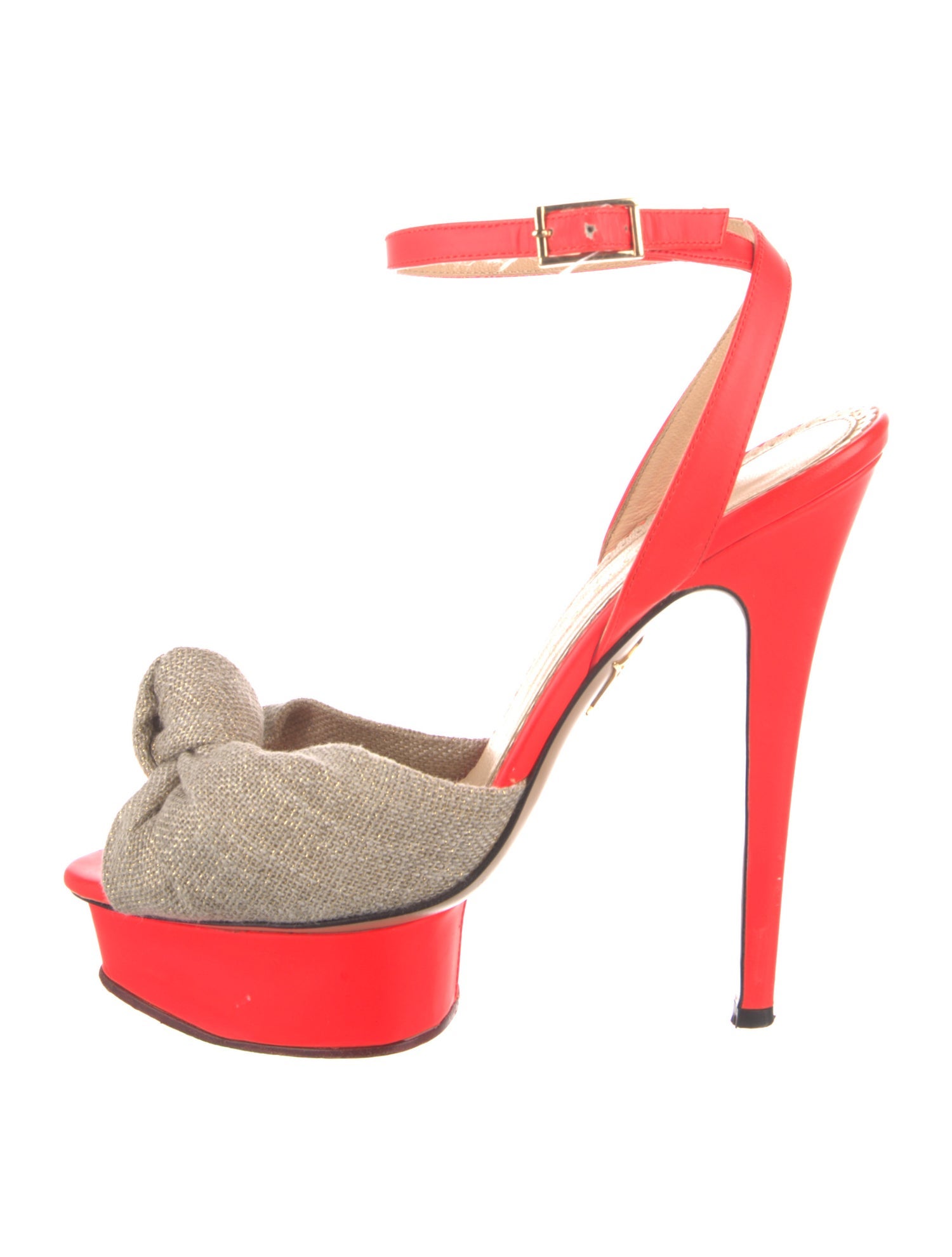 Charlotte Olympia Canvas Slingback Sandals