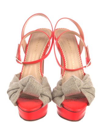 Charlotte Olympia Canvas Slingback Sandals