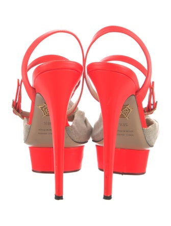 Charlotte Olympia Canvas Slingback Sandals
