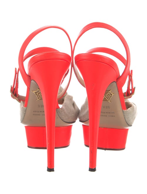 Charlotte Olympia Canvas Slingback Sandals