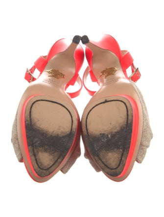 Charlotte Olympia Canvas Slingback Sandals