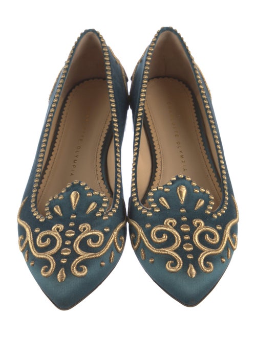 Charlotte Olympia Satin Printed Loafers