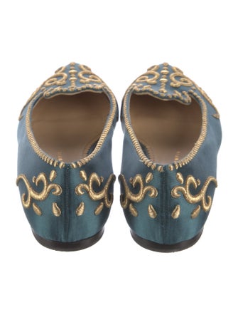 Charlotte Olympia Satin Printed Loafers