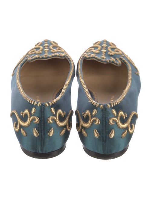 Charlotte Olympia Satin Printed Loafers