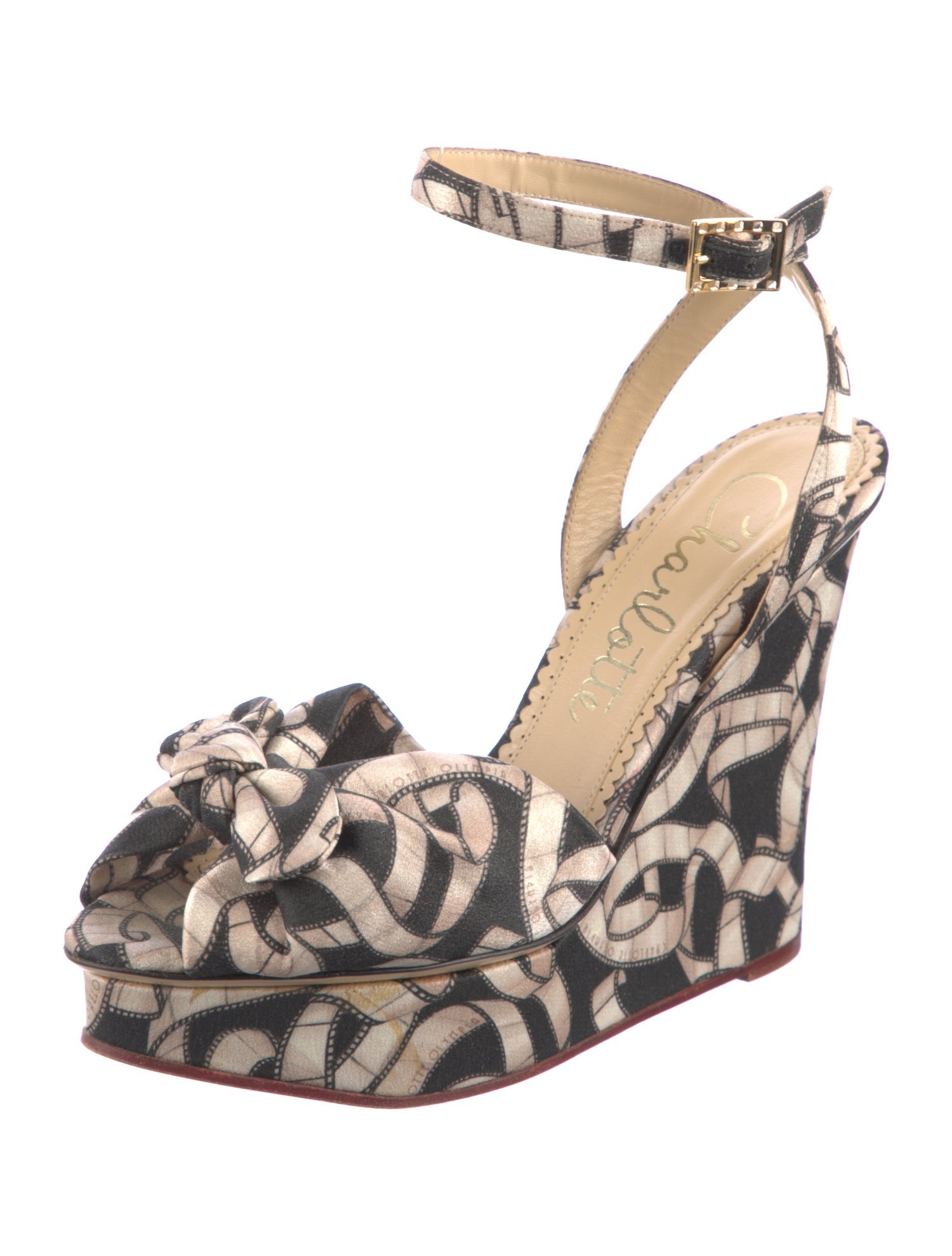Charlotte Olympia Vintage Printed Slingback Pumps