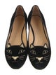 Charlotte Olympia Velvet Embroidered Accent Loafers