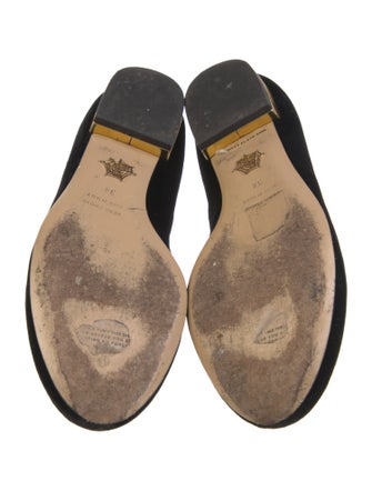 Charlotte Olympia Velvet Embroidered Accent Loafers