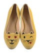 Charlotte Olympia Velvet Embroidered Accent Ballet Flats