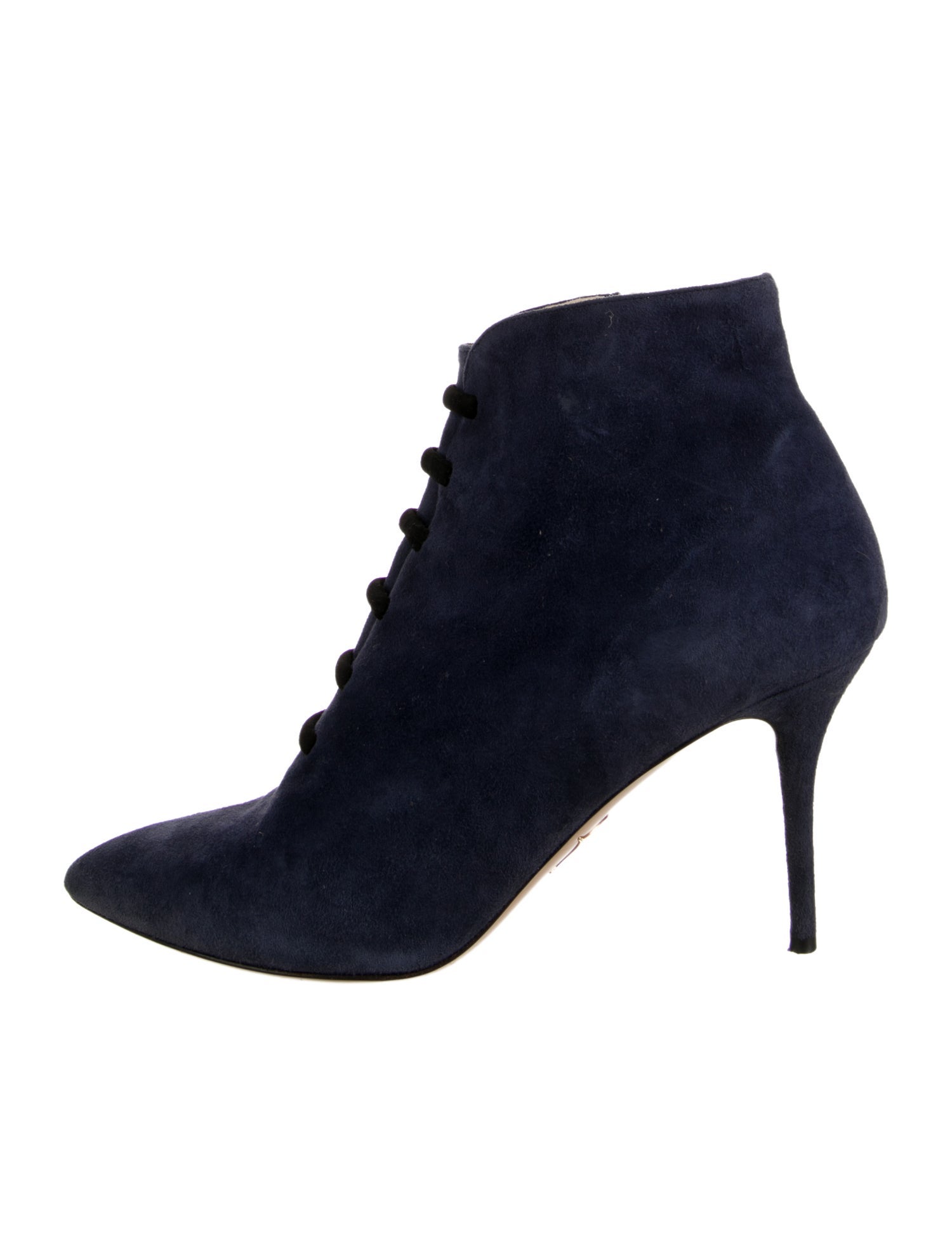 Charlotte Olympia Suede Lace-Up Boots