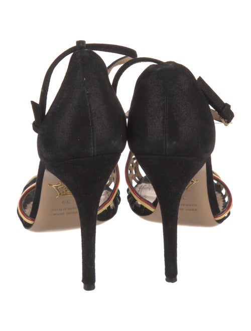 Charlotte Olympia Suede T-Strap Sandals