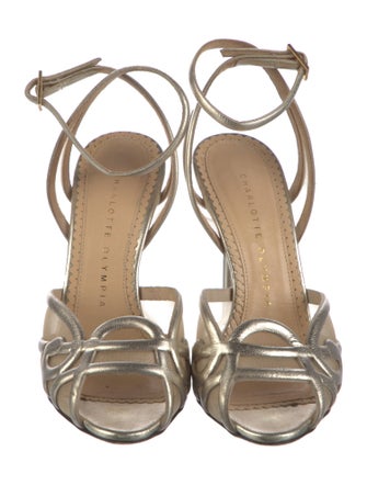 Charlotte Olympia Leather Mesh Accents Sandals