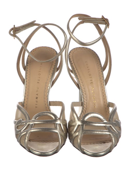Charlotte Olympia Leather Mesh Accents Sandals