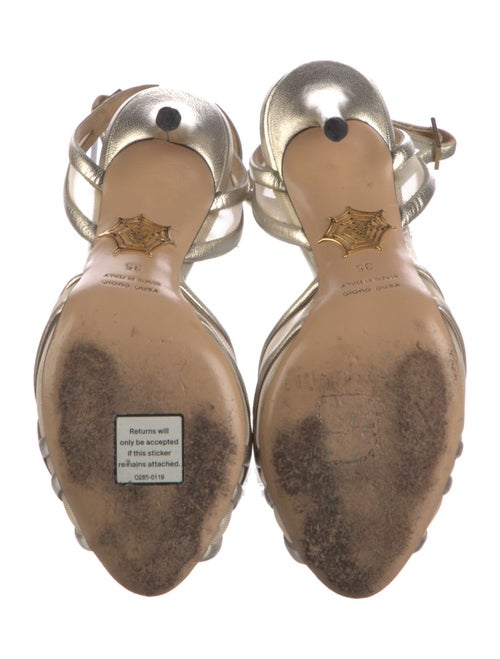 Charlotte Olympia Leather Mesh Accents Sandals