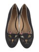 Charlotte Olympia Canvas Crystal Embellishments Loafers