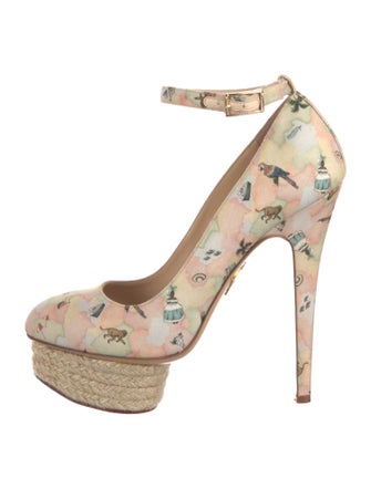 Charlotte Olympia Canvas Printed Pumps