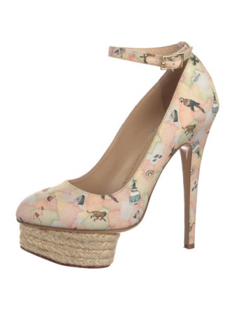 Charlotte Olympia Canvas Printed Pumps