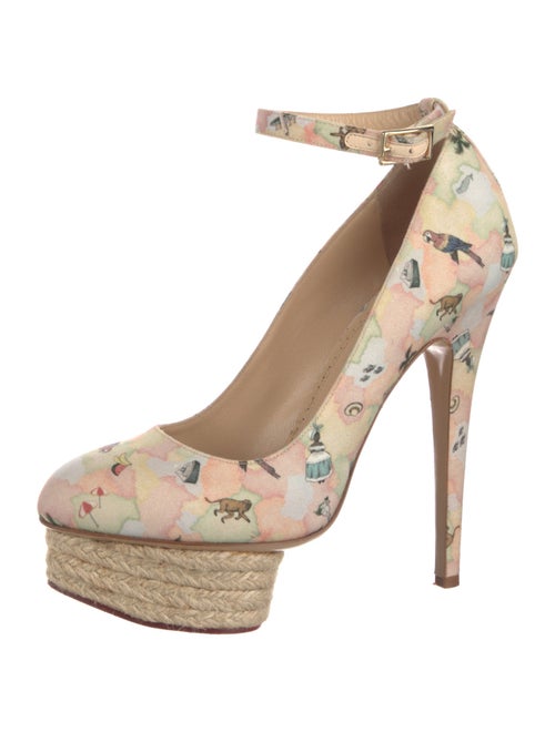Charlotte Olympia Canvas Printed Pumps