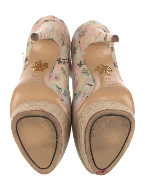 Charlotte Olympia Canvas Printed Pumps