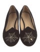Charlotte Olympia Velvet Crystal Embellishments Loafers