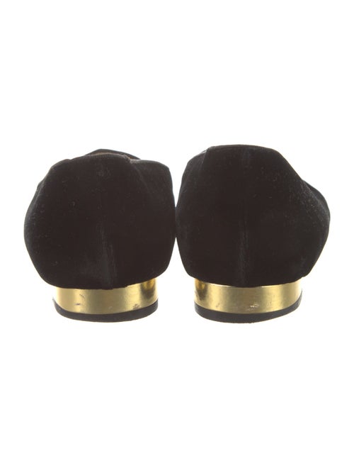 Charlotte Olympia Velvet Crystal Embellishments Loafers