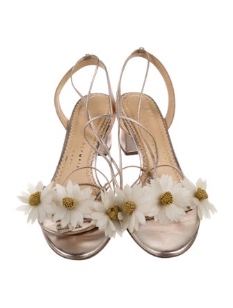 Charlotte Olympia Canvas Floral Print Sandals