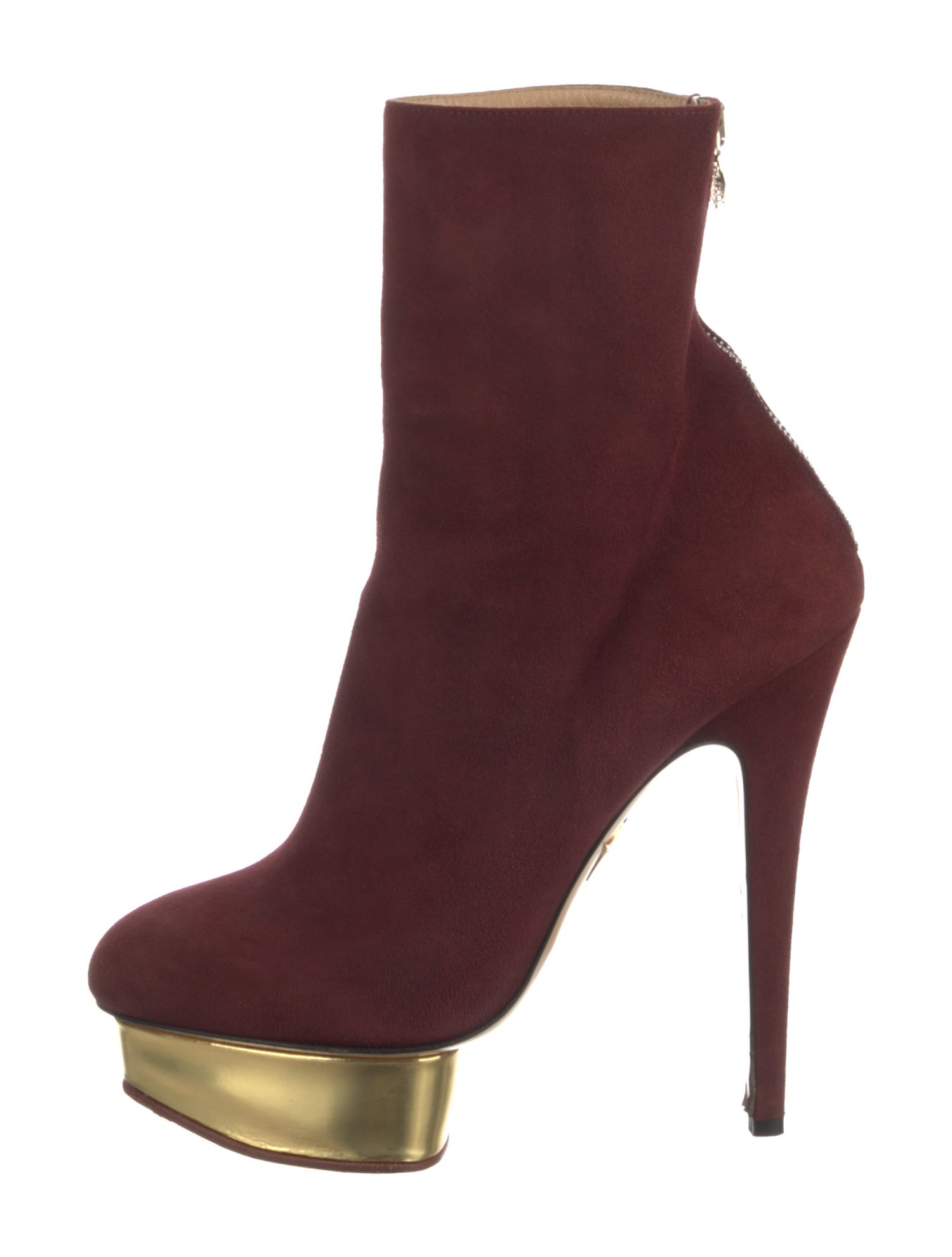 Charlotte Olympia Suede Sock Boots