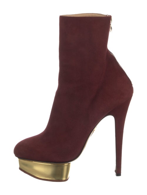 Charlotte Olympia Suede Sock Boots